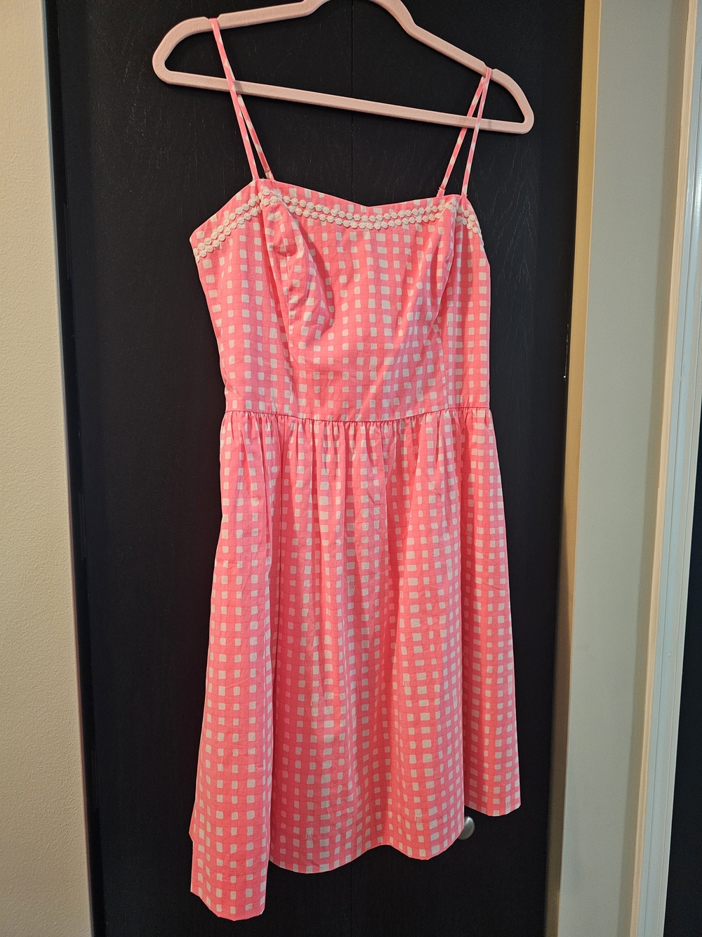 Lilly Pulitzer  "Bethany"  Pink Gingham Sundress Size 8